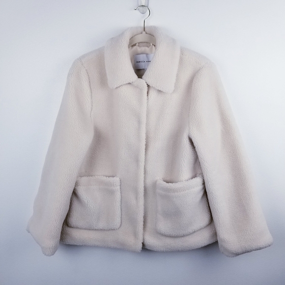 Rebecca Minkoff Jackets & Blazers - Rebecca Minkoff Ivory Cream Harley Faux Fur Teddy Coat Jacket size Large